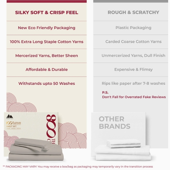 Mayfair Linen 800 Thread Count 100% Egyptian Cotton Sateen Weave Sheet 4-pc set - Picture 6 of 11